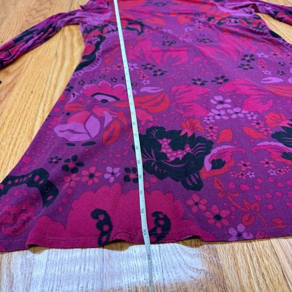 Free People Purple Floral Retro Boho Long Sleeve Retro Mod Scoop Back Dress - Picture 5 of 12